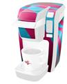 Decal Style Vinyl Skin compatible with Keurig K10 / K15 Mini Plus Coffee Makers Two Tone Waves Neon Teal Hot Pink (KEURIG NOT INCLUDED)