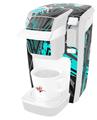 Decal Style Vinyl Skin compatible with Keurig K10 / K15 Mini Plus Coffee Makers Baja 0032 Neon Teal (KEURIG NOT INCLUDED)