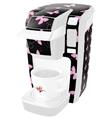 Decal Style Vinyl Skin compatible with Keurig K10 / K15 Mini Plus Coffee Makers Pastel Butterflies Pink on Black (KEURIG NOT INCLUDED)