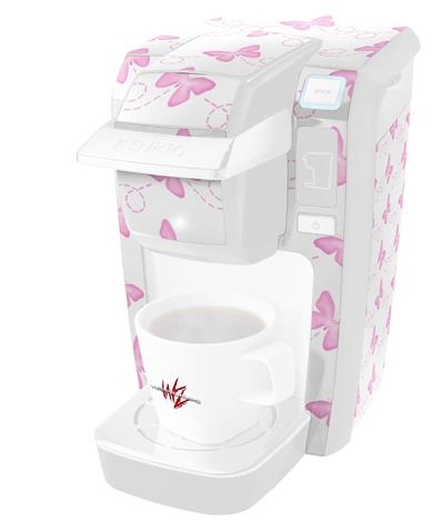 Keurig K10 and K15 Mini Plus Coffee Makers Pastel Butterflies Pink on White