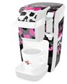 Decal Style Vinyl Skin compatible with Keurig K10 / K15 Mini Plus Coffee Makers Pink Bow Skull (KEURIG NOT INCLUDED)