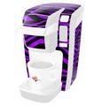 Decal Style Vinyl Skin compatible with Keurig K10 / K15 Mini Plus Coffee Makers Purple Zebra (KEURIG NOT INCLUDED)