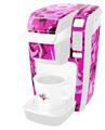 Decal Style Vinyl Skin compatible with Keurig K10 / K15 Mini Plus Coffee Makers Pink Plaid Graffiti (KEURIG NOT INCLUDED)