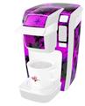 Decal Style Vinyl Skin compatible with Keurig K10 / K15 Mini Plus Coffee Makers Purple Star Checkerboard (KEURIG NOT INCLUDED)