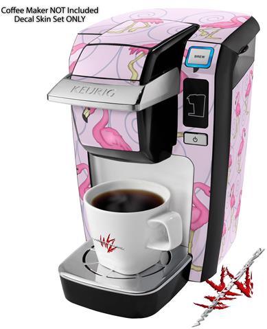 Keurig K10 and K15 Mini Plus Coffee Makers Flamingos on Pink