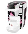 Decal Style Vinyl Skin compatible with Keurig K10 / K15 Mini Plus Coffee Makers Flamingos on Black (KEURIG NOT INCLUDED)