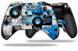 Checker Skull Splatter Blue - Decal Style Skin fits Microsoft XBOX One ELITE Wireless Controller