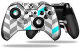 Chevrons Gray And Aqua - Decal Style Skin fits Microsoft XBOX One ELITE Wireless Controller
