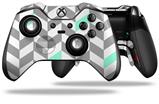 Chevrons Gray And Seafoam - Decal Style Skin fits Microsoft XBOX One ELITE Wireless Controller