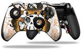 Cartoon Skull Orange - Decal Style Skin fits Microsoft XBOX One ELITE Wireless Controller