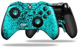Folder Doodles Neon Teal - Decal Style Skin fits Microsoft XBOX One ELITE Wireless Controller