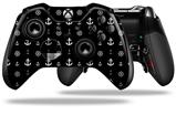 Nautical Anchors Away 02 Black - Decal Style Skin fits Microsoft XBOX One ELITE Wireless Controller