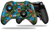 Famingos and Flowers Blue Medium - Decal Style Skin fits Microsoft XBOX One ELITE Wireless Controller