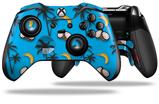Coconuts Palm Trees and Bananas Blue Medium - Decal Style Skin fits Microsoft XBOX One ELITE Wireless Controller