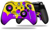 Drip Purple Yellow Teal - Decal Style Skin fits Microsoft XBOX One ELITE Wireless Controller