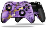 Purple and Gold Gilded Marble - Decal Style Skin fits Microsoft XBOX One ELITE Wireless Controller