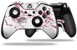 Pink and White Gilded Marble - Decal Style Skin fits Microsoft XBOX One ELITE Wireless Controller