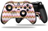 Pink and White Chevron - Decal Style Skin fits Microsoft XBOX One ELITE Wireless Controller