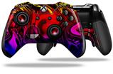 Decal Skin compatible with Microsoft XBOX One ELITE Wireless ControllerLiquid Metal Chrome Flame Hot