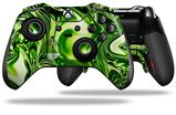 Decal Skin compatible with Microsoft XBOX One ELITE Wireless ControllerLiquid Metal Chrome Neon Green