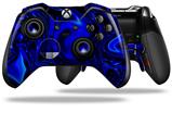 Decal Skin compatible with Microsoft XBOX One ELITE Wireless ControllerLiquid Metal Chrome Royal Blue