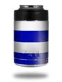 Skin Decal Wrap for Yeti Colster, Ozark Trail and RTIC Can Coolers - Psycho Stripes Blue and White (COOLER NOT INCLUDED)