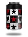 Skin Decal Wrap for Yeti Colster, Ozark Trail and RTIC Can Coolers - Hearts and Stars Red (COOLER NOT INCLUDED)
