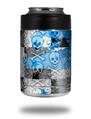 Skin Decal Wrap for Yeti Colster, Ozark Trail and RTIC Can Coolers - Checker Skull Splatter Blue (COOLER NOT INCLUDED)