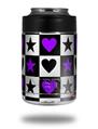 Skin Decal Wrap for Yeti Colster, Ozark Trail and RTIC Can Coolers - Purple Hearts And Stars (COOLER NOT INCLUDED)