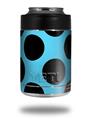 Skin Decal Wrap for Yeti Colster, Ozark Trail and RTIC Can Coolers - Kearas Polka Dots Black And Blue (COOLER NOT INCLUDED)