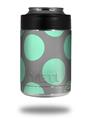 Skin Decal Wrap for Yeti Colster, Ozark Trail and RTIC Can Coolers - Kearas Polka Dots Mint And Gray (COOLER NOT INCLUDED)