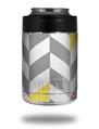 Skin Decal Wrap for Yeti Colster, Ozark Trail and RTIC Can Coolers - Chevrons Gray And Yellow (COOLER NOT INCLUDED)