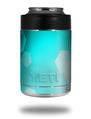 Skin Decal Wrap for Yeti Colster, Ozark Trail and RTIC Can Coolers - Bokeh Hex Neon Teal (COOLER NOT INCLUDED)