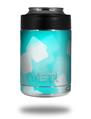 Skin Decal Wrap for Yeti Colster, Ozark Trail and RTIC Can Coolers - Bokeh Squared Neon Teal (COOLER NOT INCLUDED)