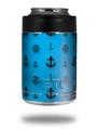Skin Decal Wrap for Yeti Colster, Ozark Trail and RTIC Can Coolers - Nautical Anchors Away 02 Blue Medium (COOLER NOT INCLUDED)