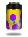Skin Decal Wrap for Yeti Colster, Ozark Trail and RTIC Can Coolers - Drip Purple Yellow Teal (COOLER NOT INCLUDED)