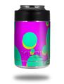 Skin Decal Wrap for Yeti Colster, Ozark Trail and RTIC Can Coolers - Drip Teal Pink Yellow (COOLER NOT INCLUDED)