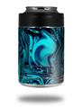 Skin Decal Wrap compatible with Yeti Colster, Ozark Trail and RTIC Can Coolers Liquid Metal Chrome Neon Blue (COOLER NOT INCLUDED)