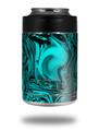Skin Decal Wrap compatible with Yeti Colster, Ozark Trail and RTIC Can Coolers Liquid Metal Chrome Neon Teal (COOLER NOT INCLUDED)