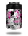 Skin Decal Wrap for Yeti Colster, Ozark Trail and RTIC Can Coolers - Checker Skull Splatter Pink (COOLER NOT INCLUDED)