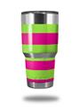 Skin Decal Wrap for Yeti Tumbler Rambler 30 oz Psycho Stripes Neon Green and Hot Pink (TUMBLER NOT INCLUDED)