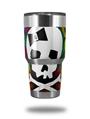 Skin Decal Wrap for Yeti Tumbler Rambler 30 oz Rainbow Plaid Skull (TUMBLER NOT INCLUDED)