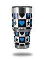 Skin Decal Wrap for Yeti Tumbler Rambler 30 oz Hearts And Stars Blue (TUMBLER NOT INCLUDED)