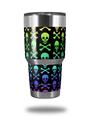 Skin Decal Wrap for Yeti Tumbler Rambler 30 oz Skull and Crossbones Rainbow (TUMBLER NOT INCLUDED)