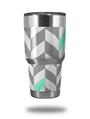 Skin Decal Wrap for Yeti Tumbler Rambler 30 oz Chevrons Gray And Seafoam (TUMBLER NOT INCLUDED)