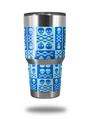 Skin Decal Wrap for Yeti Tumbler Rambler 30 oz Skull And Crossbones Pattern Blue (TUMBLER NOT INCLUDED)