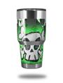 Skin Decal Wrap for Yeti Tumbler Rambler 30 oz Cartoon Skull Green (TUMBLER NOT INCLUDED)