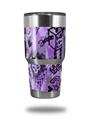 Skin Decal Wrap for Yeti Tumbler Rambler 30 oz Scene Kid Sketches Purple (TUMBLER NOT INCLUDED)