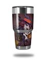 Skin Decal Wrap for Yeti Tumbler Rambler 30 oz Cute Halloween Witch on Broom with Cat and Jack O Lantern Pumpkin (TUMBLER NOT INCLUDED)