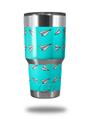 Skin Decal Wrap for Yeti Tumbler Rambler 30 oz Paper Planes Neon Teal (TUMBLER NOT INCLUDED)